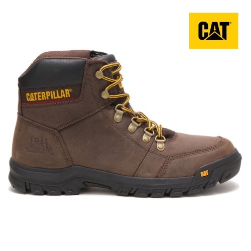 CAT Outline Men's Work Boots Dark Brown (AU I-734) Australia